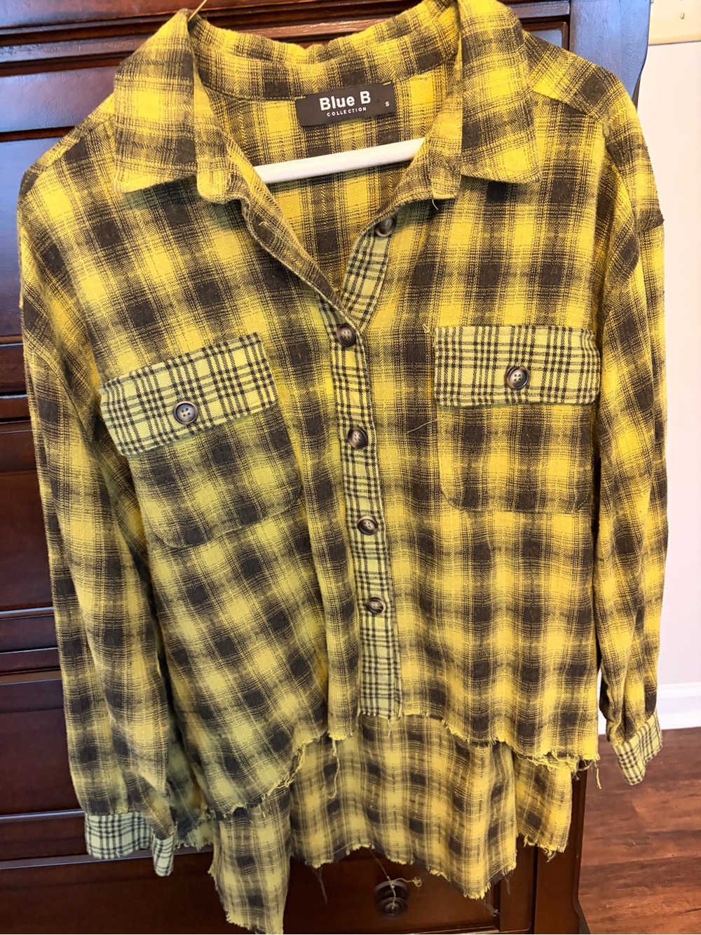 Blue B Collection Yellow Plaid Button-Down Shirt